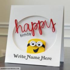 Cute Minions Birthday Cards For Kids With Name
